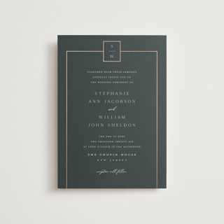 Elegant Station Foil-Pressed Petite Wedding Invitations