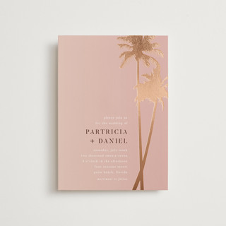 Sunset by the Sea Foil-Pressed Petite Wedding Invitations