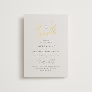 Natural Monogram Foil-Pressed Petite Wedding Invitations