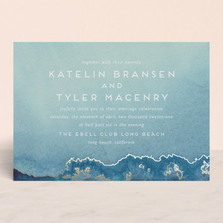 Sea Crest Foil-Pressed Petite Wedding Invitations