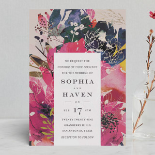 Blooming Beauty Foil-Pressed Petite Wedding Invitations