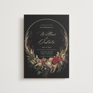 Botanical Edge Foil-Pressed Petite Wedding Invitations