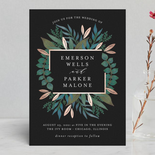 Verdure Foil-Pressed Petite Wedding Invitations