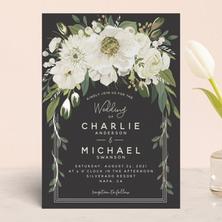 Garden Blooms Foil-Pressed Petite Wedding Invitations