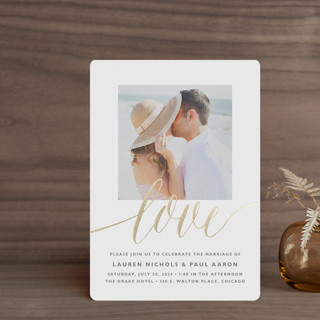 A Sparkly Love Foil-Pressed Petite Wedding Invitations