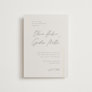 Simple Lines Foil-Pressed Petite Wedding Invitations