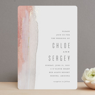 Painted Desert Foil-Pressed Wedding Invitations