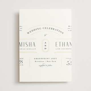 Modern Deco Foil-Pressed Wedding Invitations