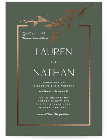 Burnished Foil-Pressed Wedding Invitations