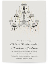 Hand Illustrated Whimsical Chandelier Foil-Pressed Wedding Invitations