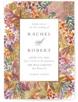 Autumn flowers Foil-Pressed Wedding Invitations