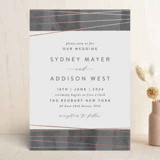 Geo Chic Foil-Pressed Wedding Invitations