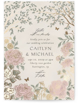 dancing in the garden Foil-Pressed Wedding Invitations