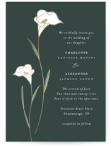 Elegant Lillies Foil-Pressed Wedding Invitations