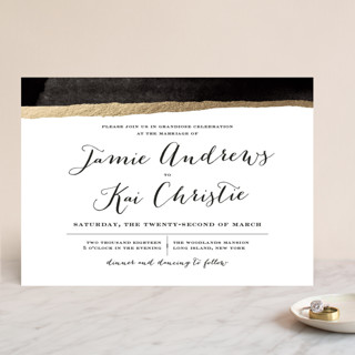 Inkblot Foil-Pressed Wedding Invitations
