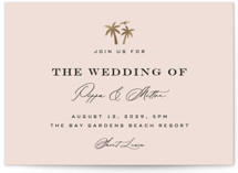 tropical getaway Foil-Pressed Wedding Invitations