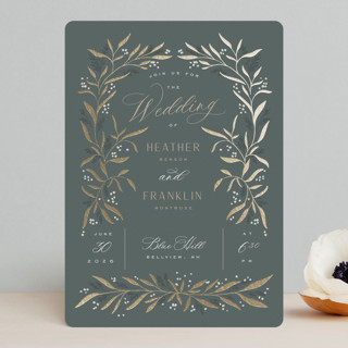Gilded Foil-Pressed Wedding Invitations