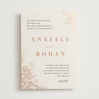 Mandala Corners Foil-Pressed Wedding Invitations