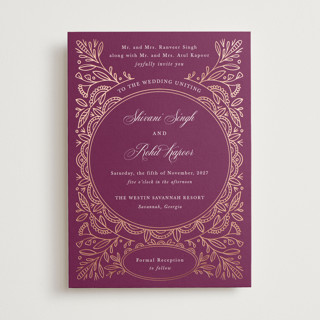 Zardozi Foil-Pressed Wedding Invitations