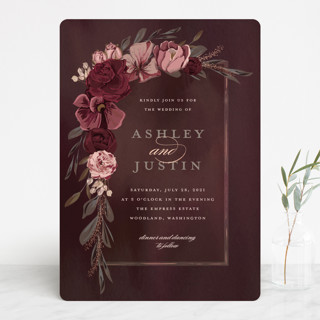 Verdigris Foil-Pressed Wedding Invitations