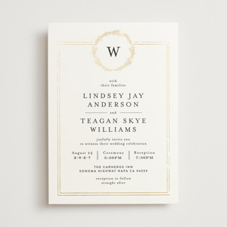 Little Wreath Foil-Pressed Wedding Invitations