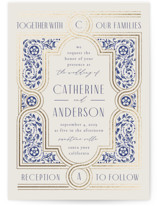 Tiled Romance Foil-Pressed Wedding Invitations