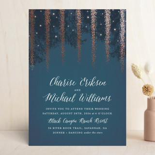 Strands Of Lights Foil-Pressed Wedding Invitations