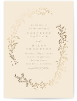 Leafy Garland Foil-Pressed Wedding Invitations