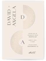 Modernist Monogram Foil-Pressed Wedding Invitations