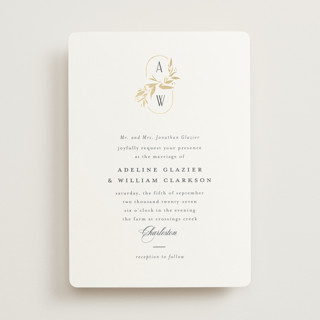 Vining Foil-Pressed Wedding Invitations