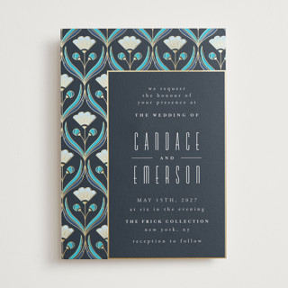 Deco pattern Foil-Pressed Wedding Invitations