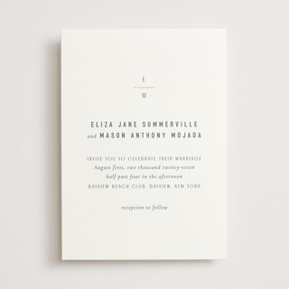 Minimal Monogram Foil-Pressed Wedding Invitations