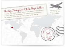 A Faraway Destination Foil-Pressed Wedding Invitations