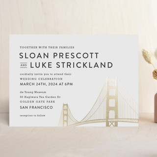 Golden Gate Bridge Foil-Pressed Wedding Invitations
