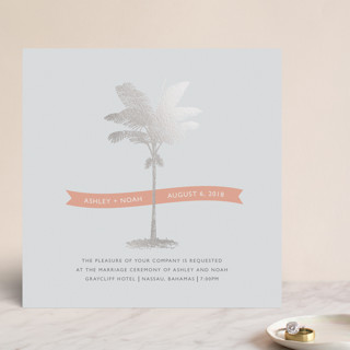 Palm Foil-Pressed Wedding Invitations