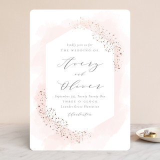 Sparkling Champagne Foil-Pressed Wedding Invitations