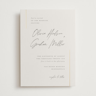 Simple Lines Foil-Pressed Wedding Invitations