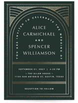 deco arch Foil-Pressed Wedding Invitations