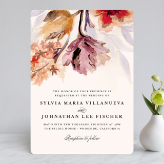 Grecian Floral Foil-Pressed Wedding Invitations