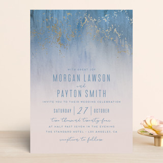 Midsummer Night Foil-Pressed Wedding Invitations