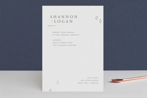 Scattered Diamonds Foil-Pressed Wedding Invitations