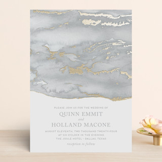 Lustrous Foil-Pressed Wedding Invitations