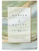 Coastal Lines Foil-Pressed Wedding Invitations