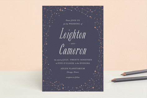 Starlight Foil-Pressed Wedding Invitations