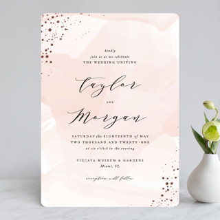 Formal Watercolor Foil-Pressed Wedding Invitations