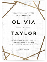 Gilded Concrete Foil-Pressed Wedding Invitations