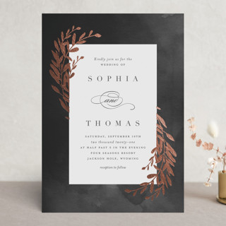 Lux branch Foil-Pressed Wedding Invitations