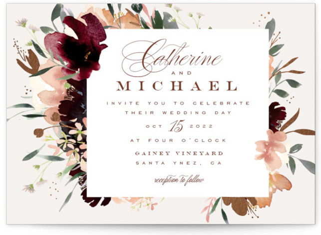harvest Foil-Pressed Wedding Invitations