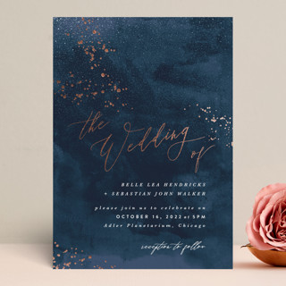 Cosmos Foil-Pressed Wedding Invitations