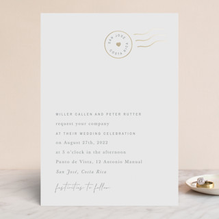 Postmark Foil-Pressed Wedding Invitations